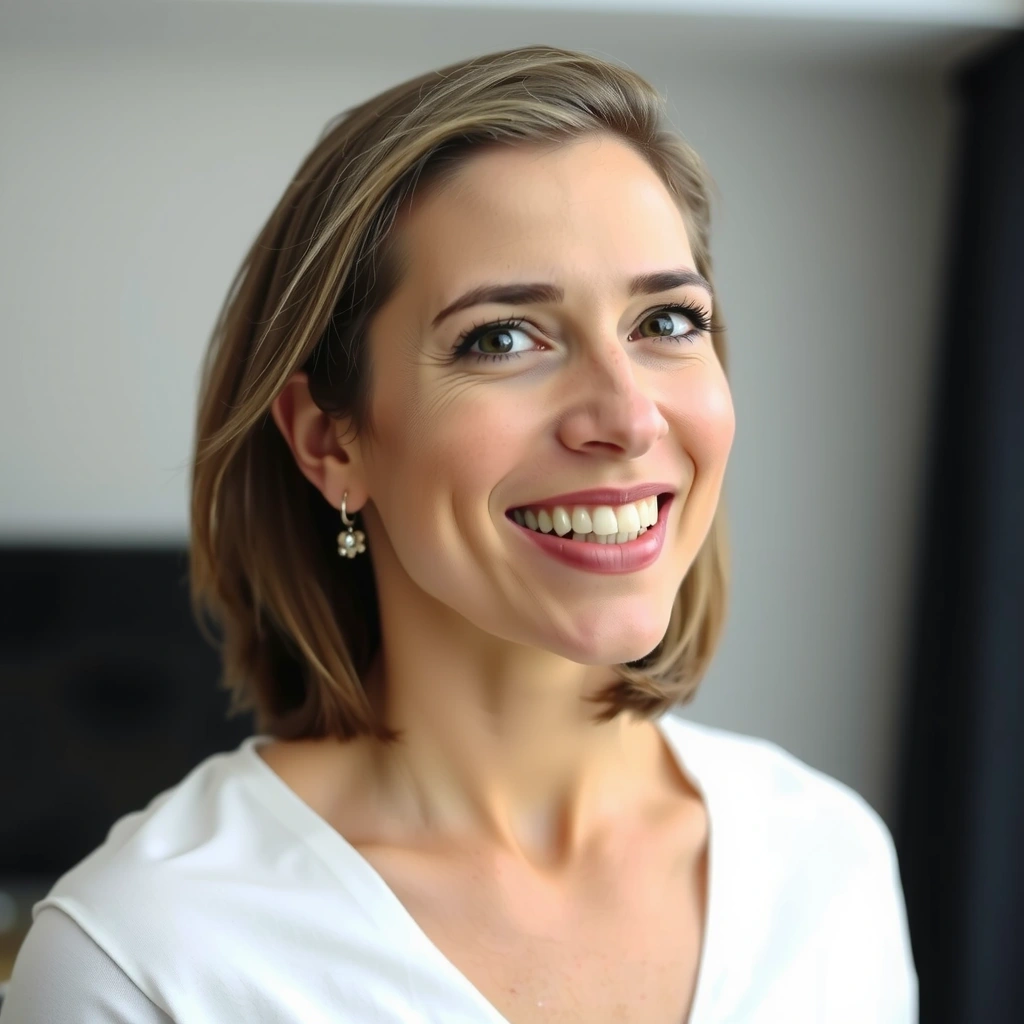 Lächelnde Frau in ihren 40ern