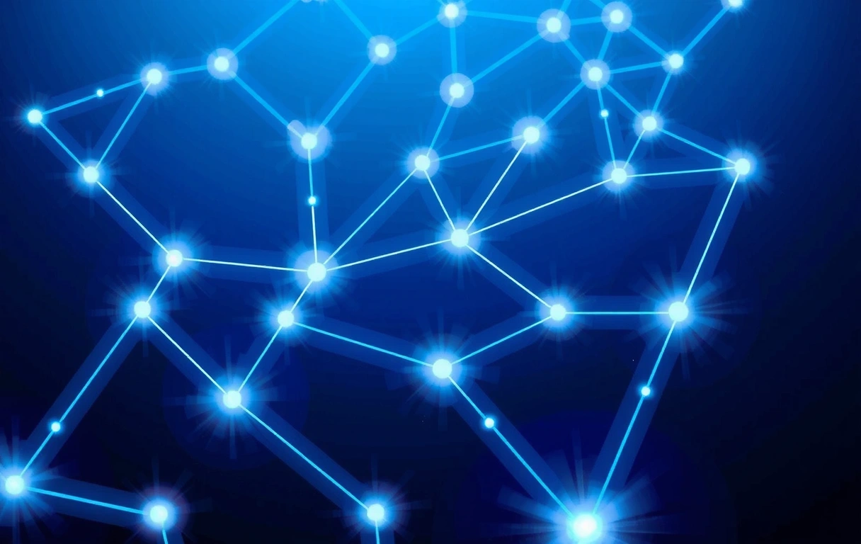 Abstrakte Darstellung von Internetverbindungen und Datenflüssen